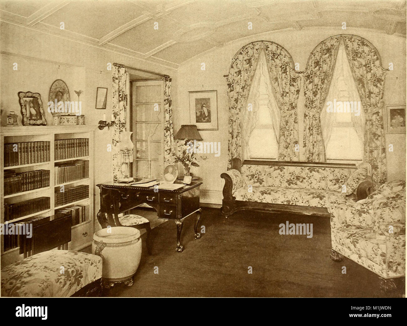 American Homes and Gardens' (1910) is a publication focusing on the design  and decoration of American homes and gardens during the early 20th century.  It features articles on landscaping, interior design, and, image size:1300x1041