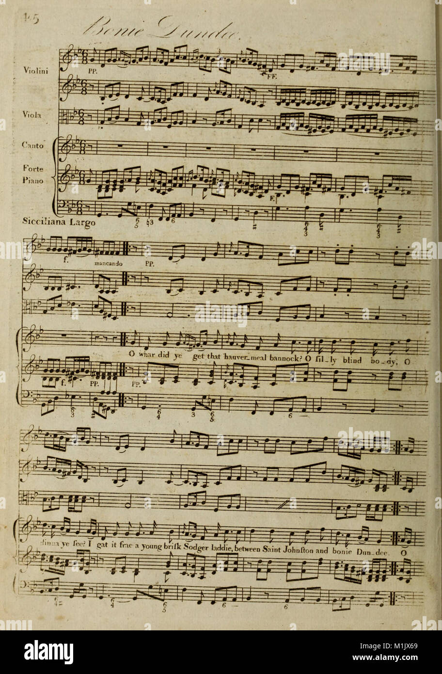 Traditional Scots Script This 1792 collection features harmonized Scots songs, enriched with ...