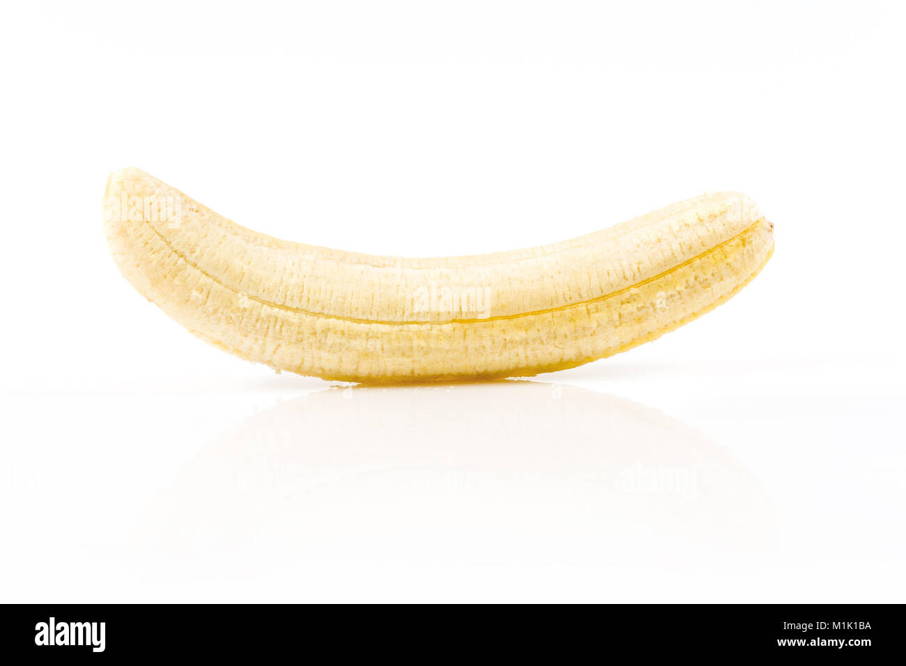 Banana without peel isolated on white background Stock Photo Alamy