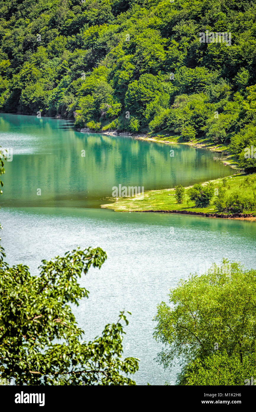 Part of a mountain azure lake close-up Stock Photo - Alamy