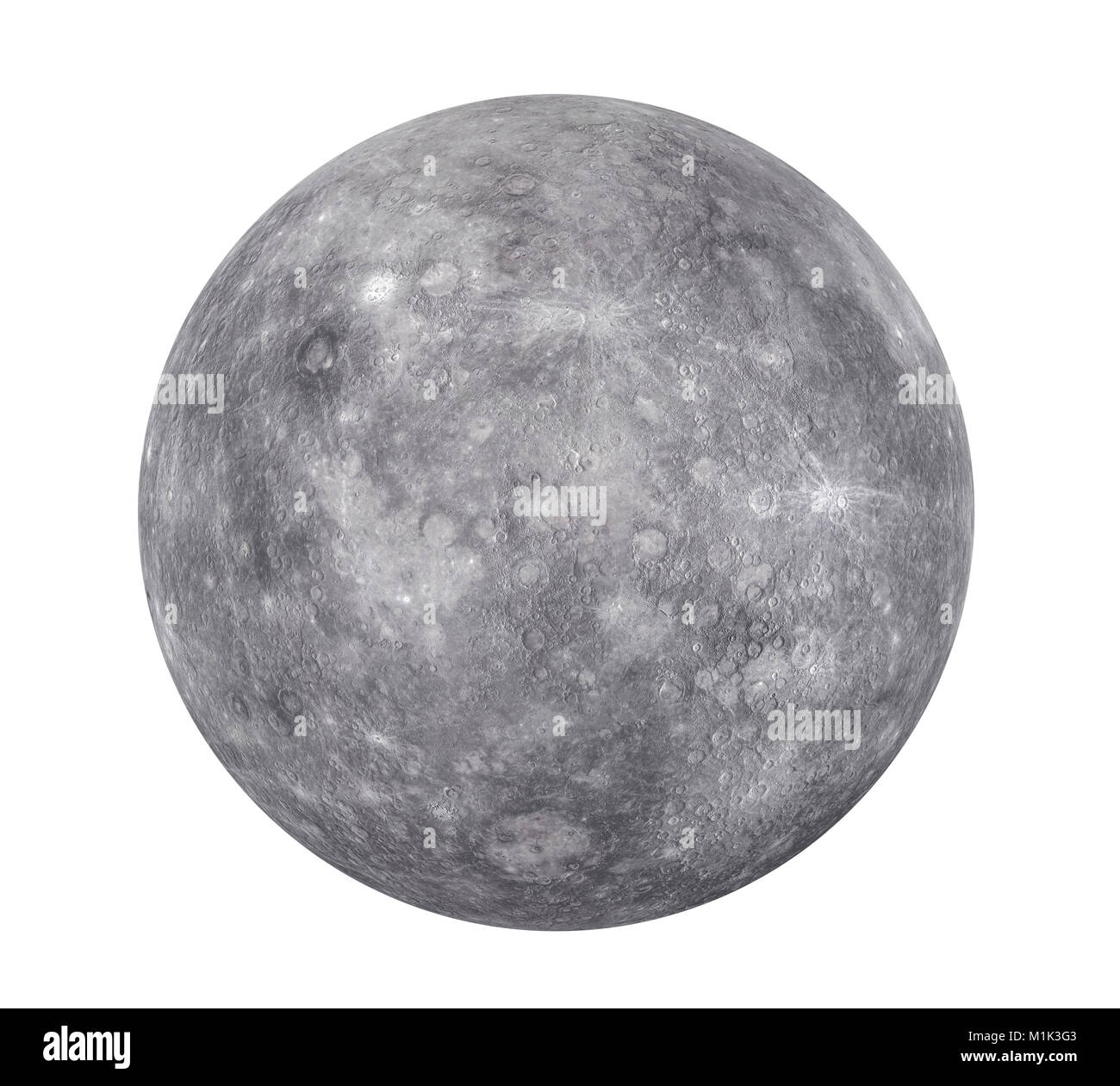 Planet Mercury Isolated (Elements of this image furnished by NASA) Stock Photo