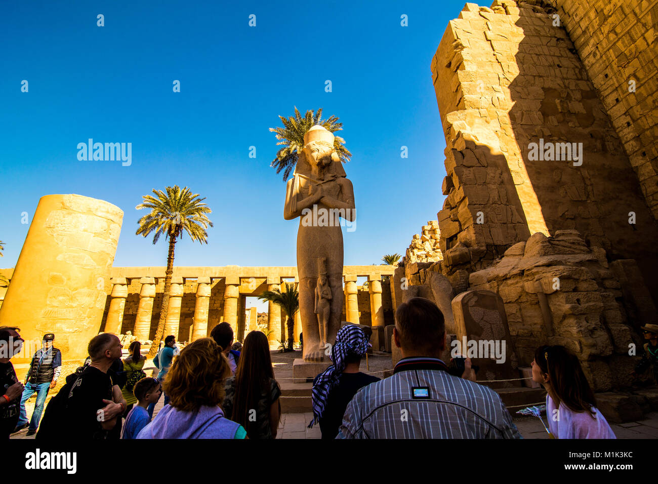 Statue in the temple of Karnak in Luxor Egypt Stock Photo - Alamy