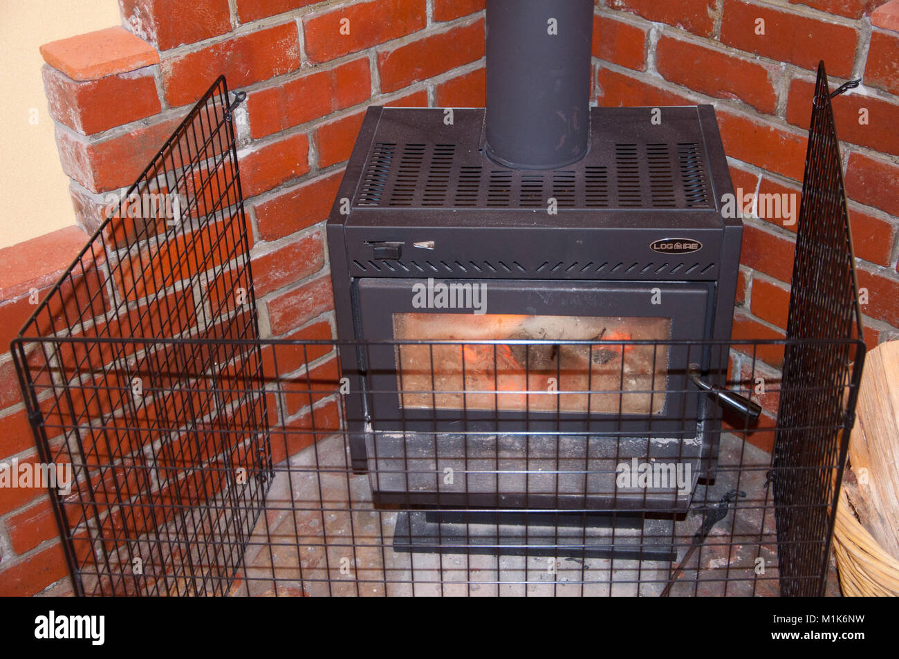 Log Burner Fireplace Stock Photo