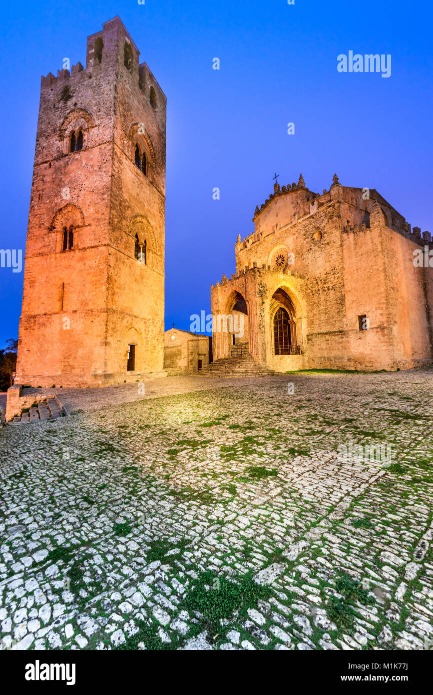 Erice, Sicily. Duomo dell'Assunta or Chiesa Madre main church of
