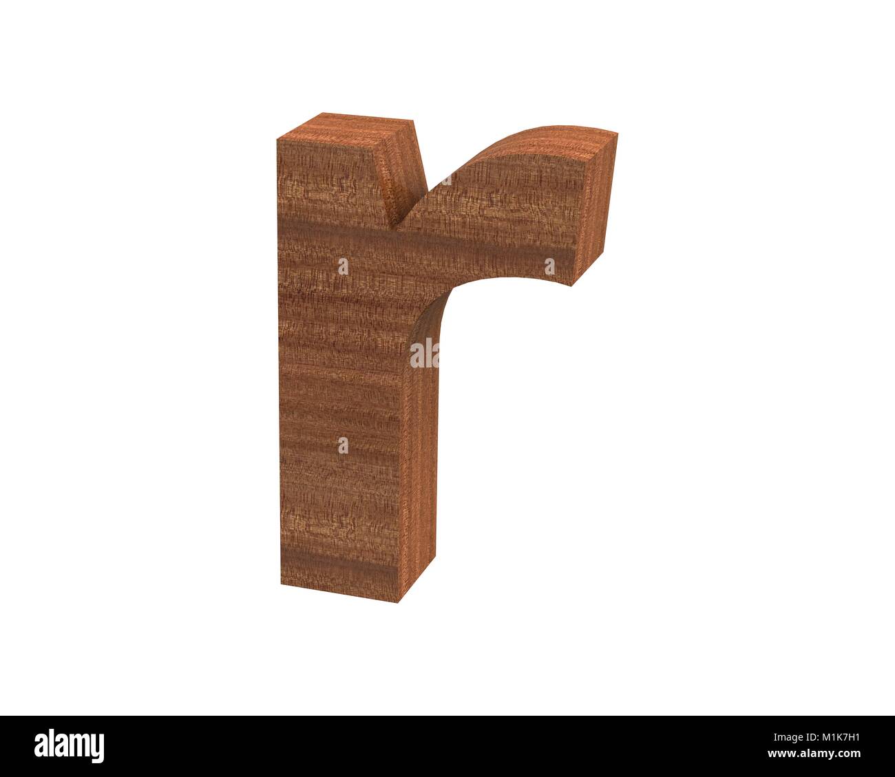 Font polished mahogany lowercase r Stock Photo - Alamy