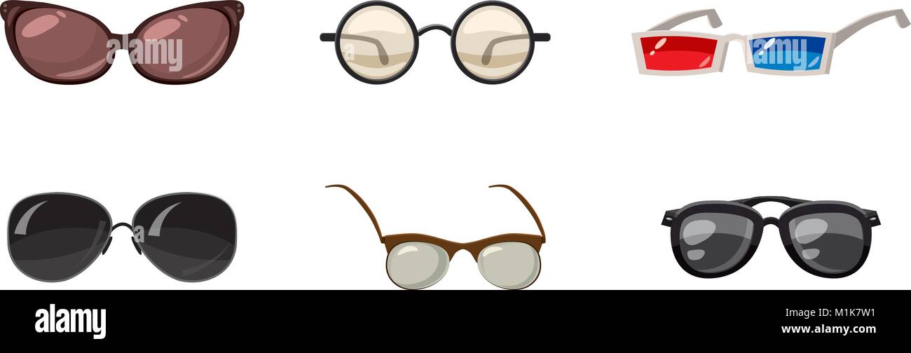 Glasses icon set, cartoon style Stock Vector Image & Art - Alamy