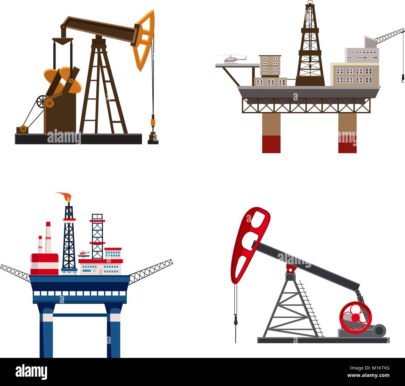 Petrol extraction icon set, cartoon style Stock Vector Image & Art - Alamy