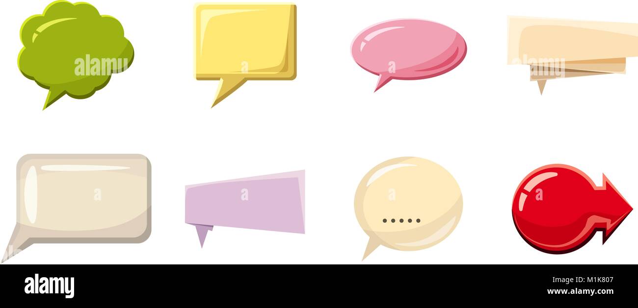 Speech bubble icon set, cartoon style Stock Vector Image & Art - Alamy