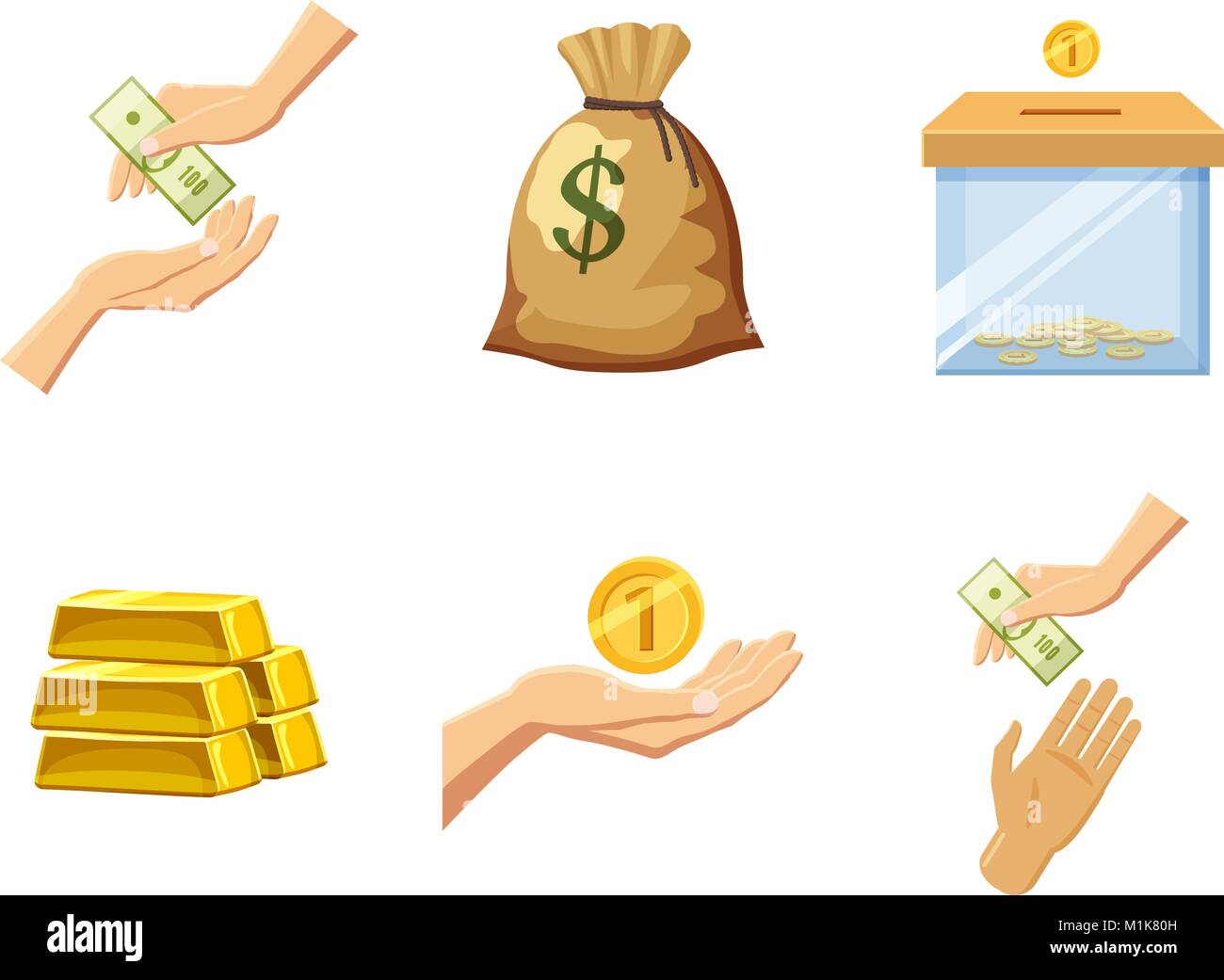 Money icon set, cartoon style Stock Vector Image & Art - Alamy