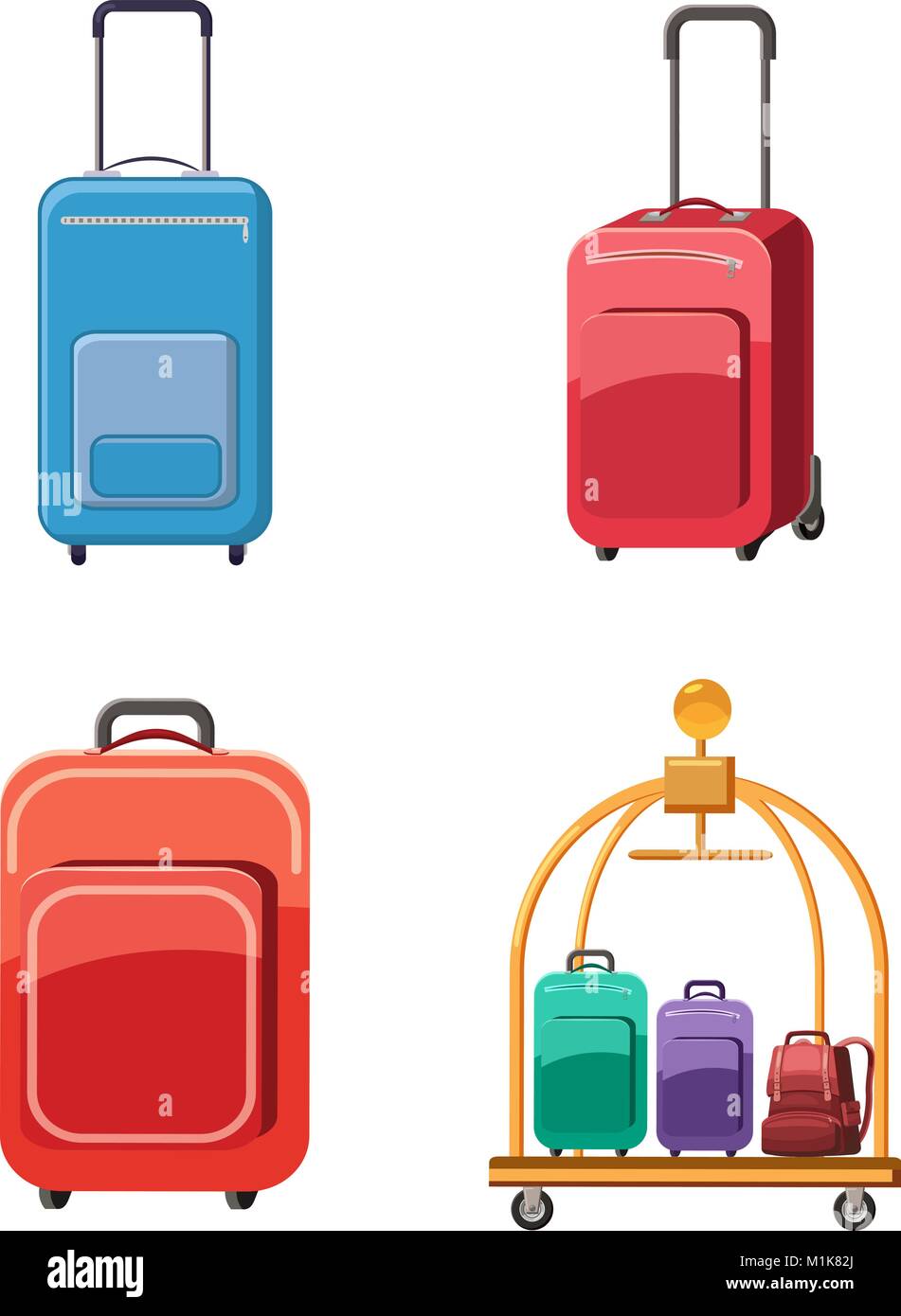 Travel bag icon set, cartoon style Stock Vector Image & Art - Alamy