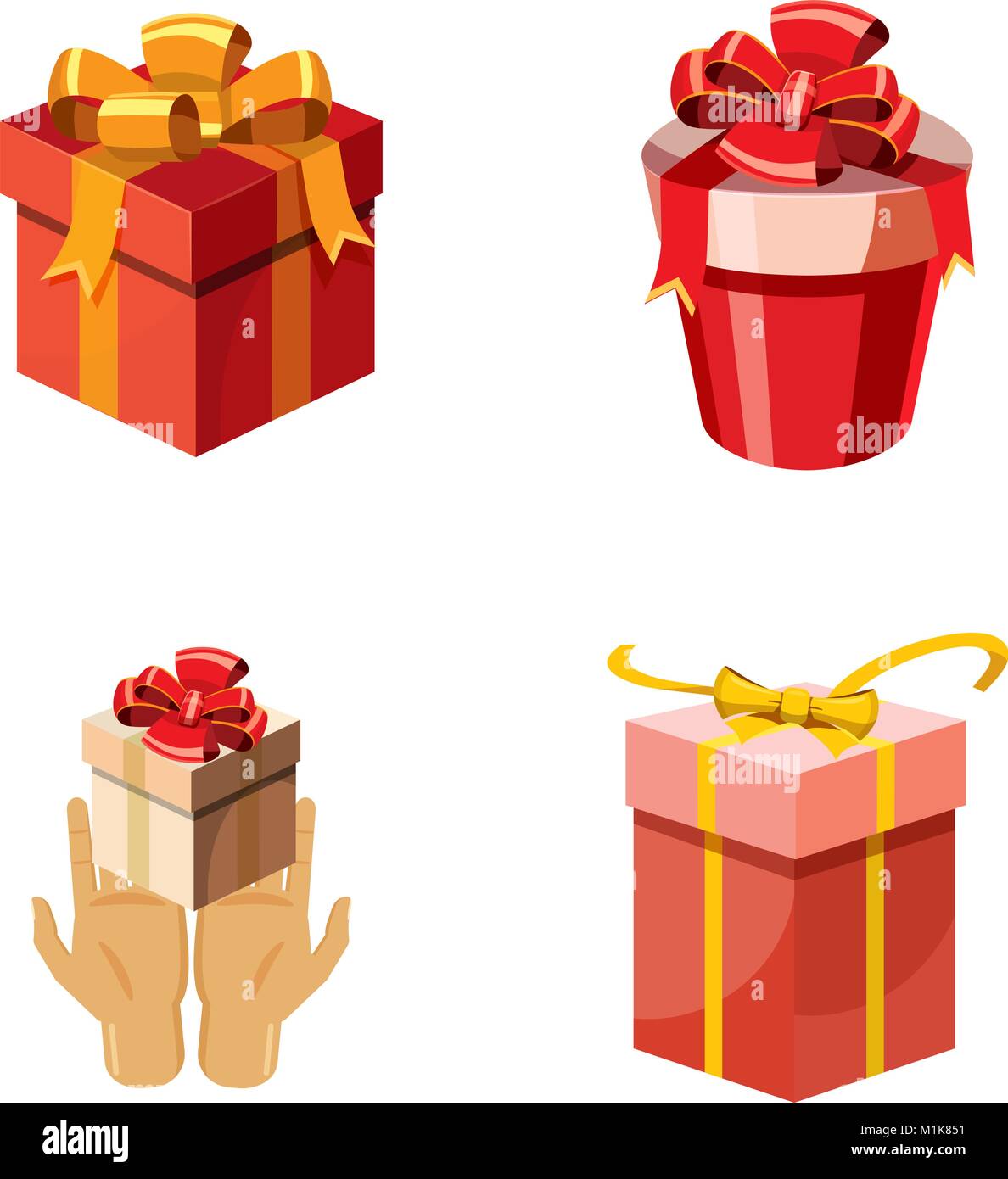Gift box icon set, cartoon style Stock Vector Image & Art - Alamy