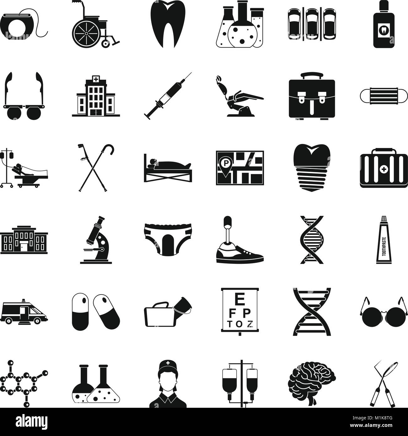 Health service icons set, simple style Stock Vector Image & Art - Alamy
