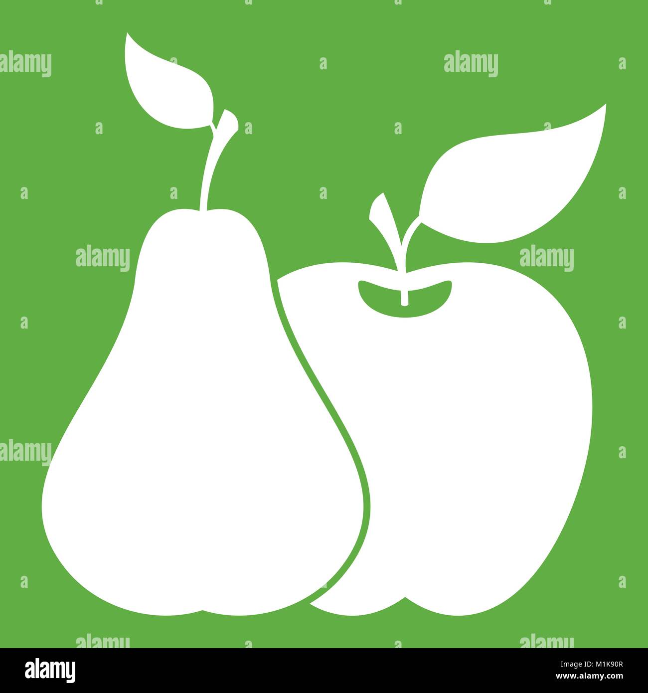 Apple and pear icon green Stock Vector Image & Art - Alamy