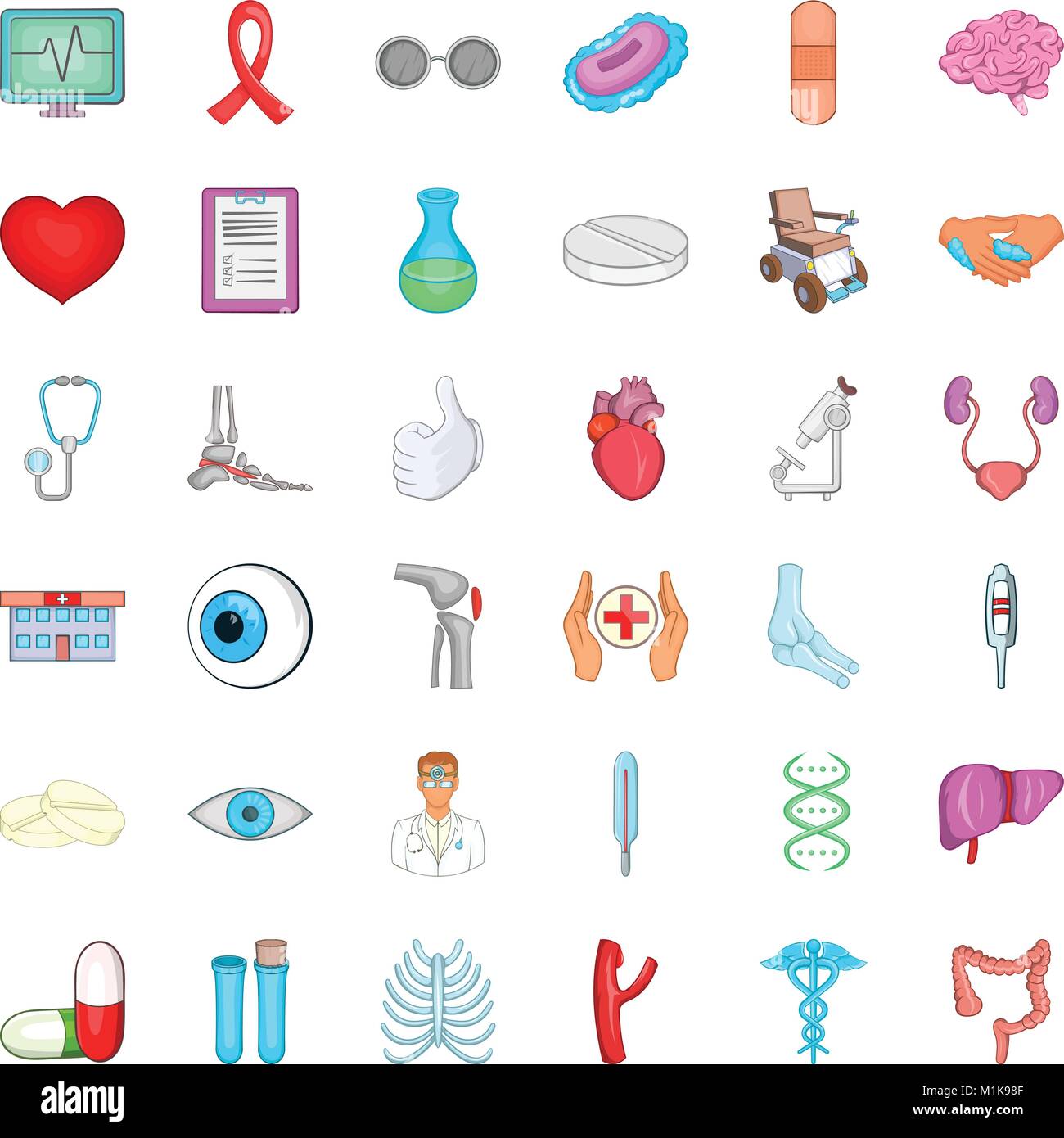 Medical checkup icons set, cartoon style Stock Vector Image & Art - Alamy