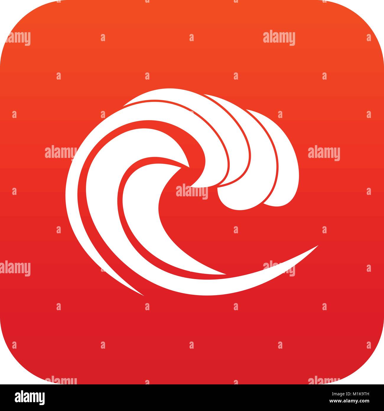 Wave of sea tide icon digital red Stock Vector Image & Art - Alamy