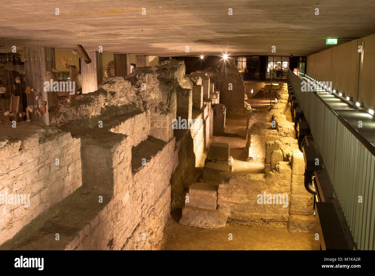Germany, Cologne, the relics of the Praetorium. The Praetorium was the official residence or palace of the Roman governor in Germania Inferior. The Pr Stock Photo
