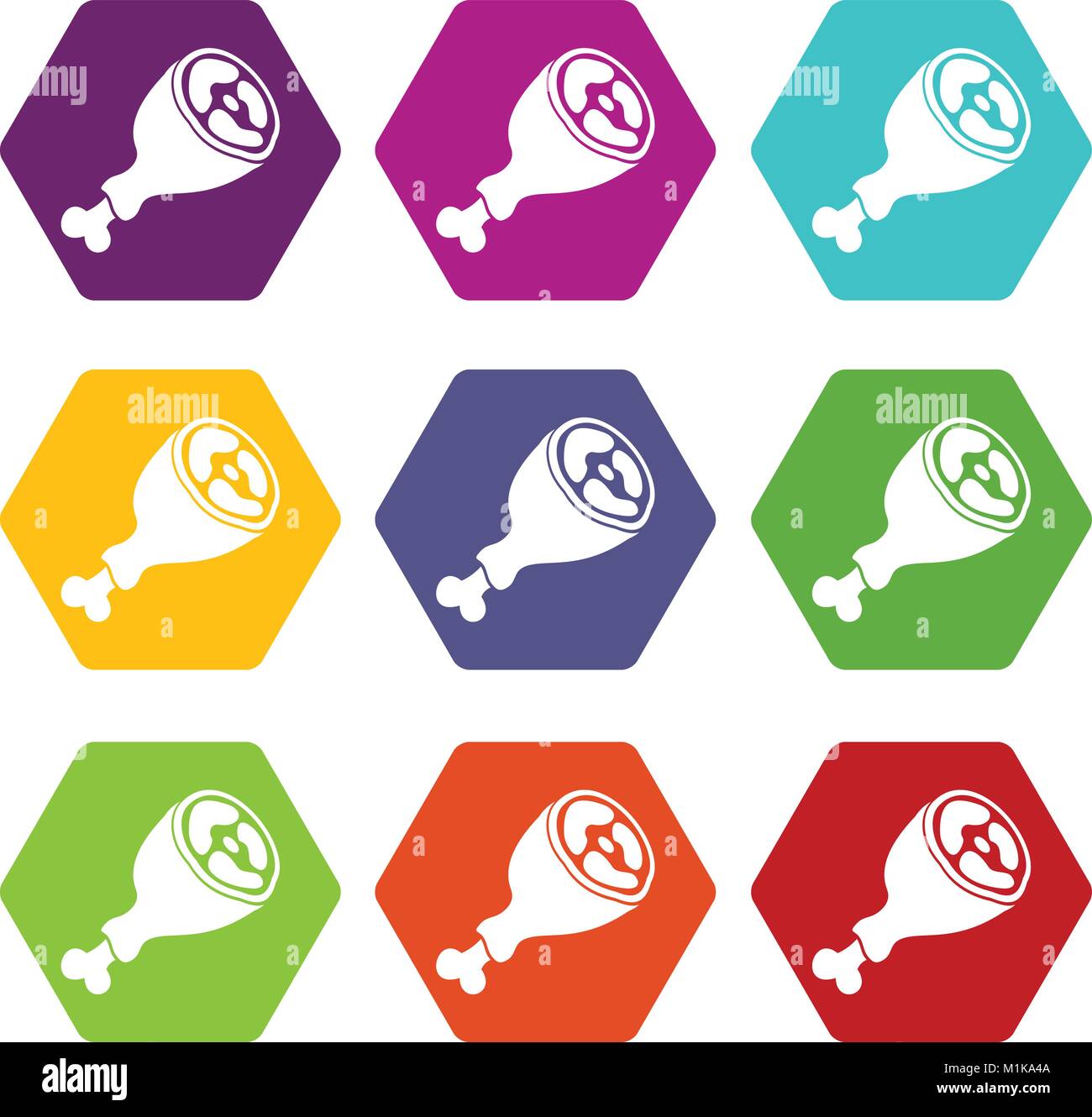 Piece of meat icon set color hexahedron Stock Vector Image & Art - Alamy