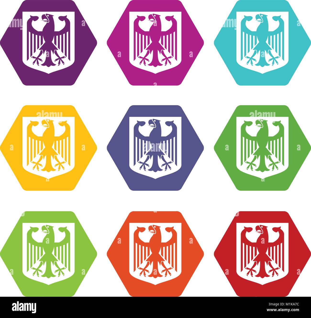 Coat of Arms of Germany icon set color hexahedron Stock Vector Image ...