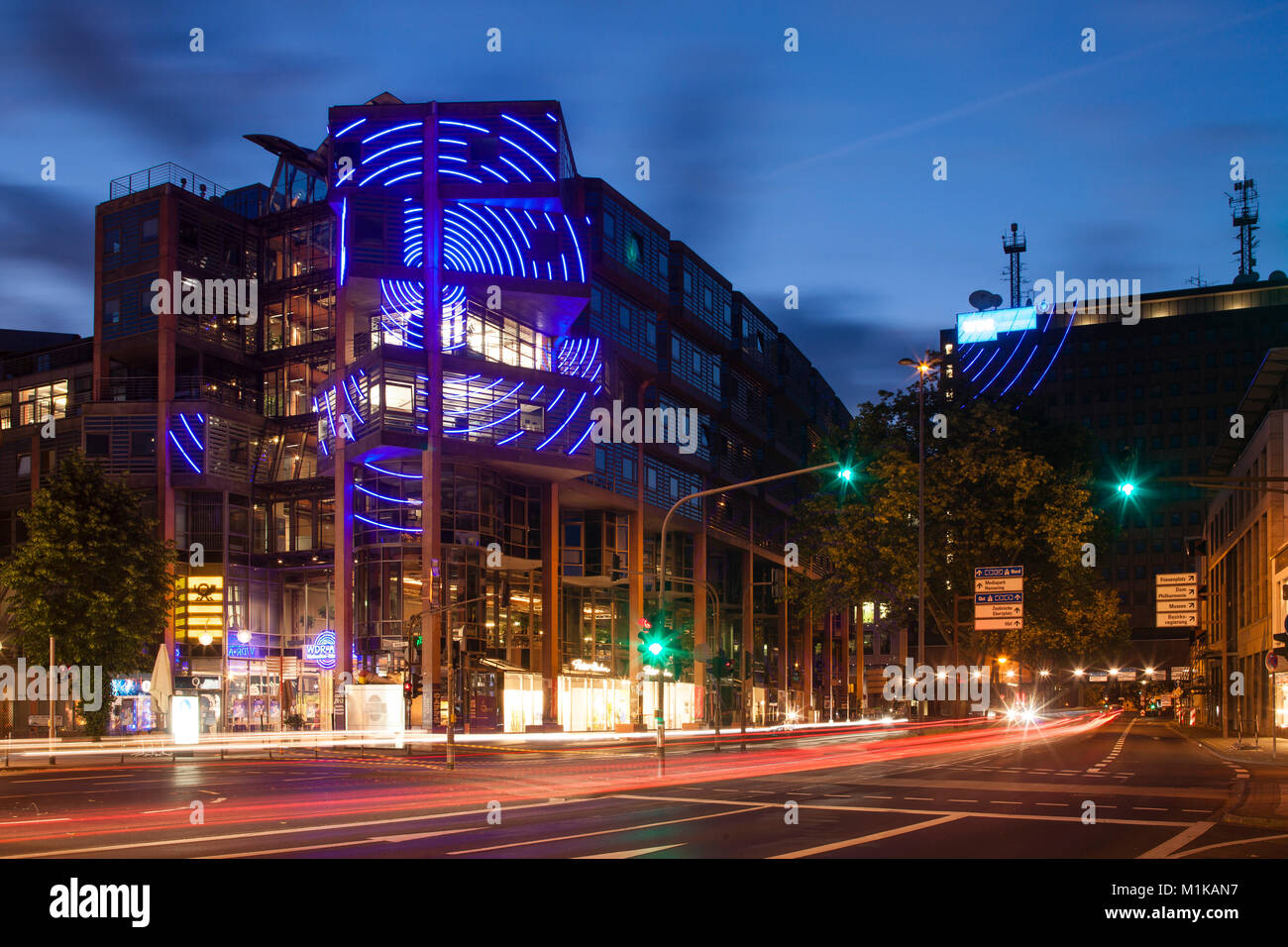 Germany, Cologne, the WDR Arcade at the street Nord-Sued-Fahrt in the city, in the background the Archivhaus of the Westdeutscher Rundfunk or West Ger Stock Photo