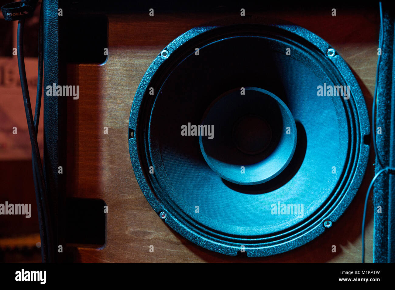 audio speakers used by musicians during concerts Stock Photo Alamy