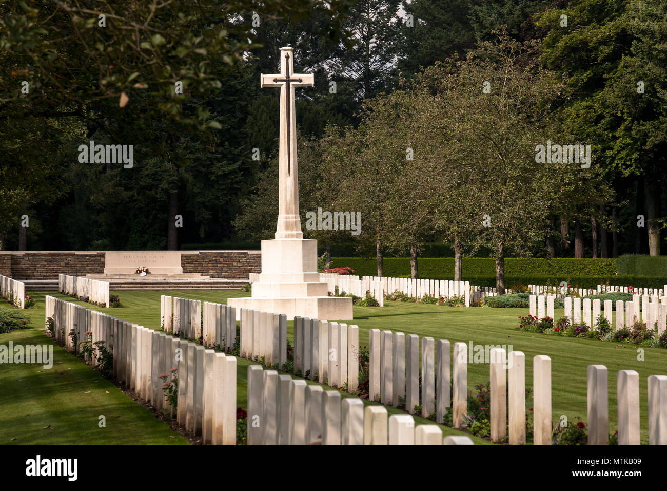 Germany, Cologne, Commonwealth War Graves Commission Cemetery within Cologne Southern Cemetery in the district Zollstock, the Commonwealth War Cemeter Stock Photo