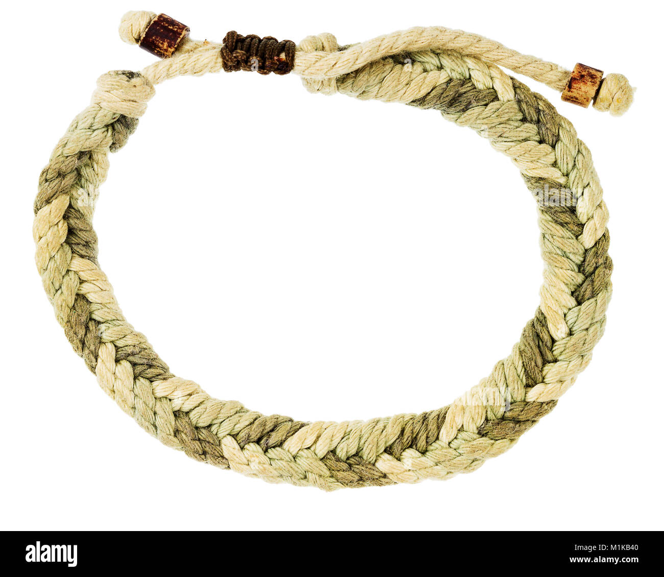 Braided rope bracelet isolated on white background Stock Photo