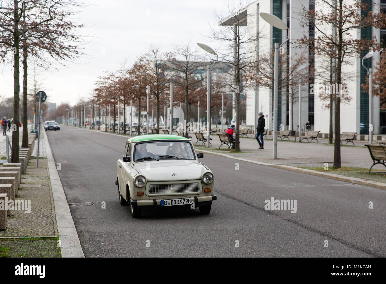 Famous German Car Trabant 601s Deluxe on the streets of Berlin manufactured  during the Communism Era in East Germany Stock Photo - Alamy