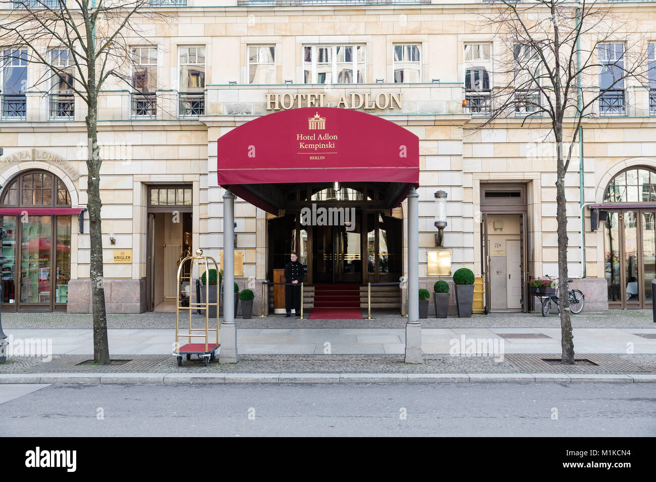 Main entrance to Hotel Adlon Kempinski, Berlin, Germany Stock Photo