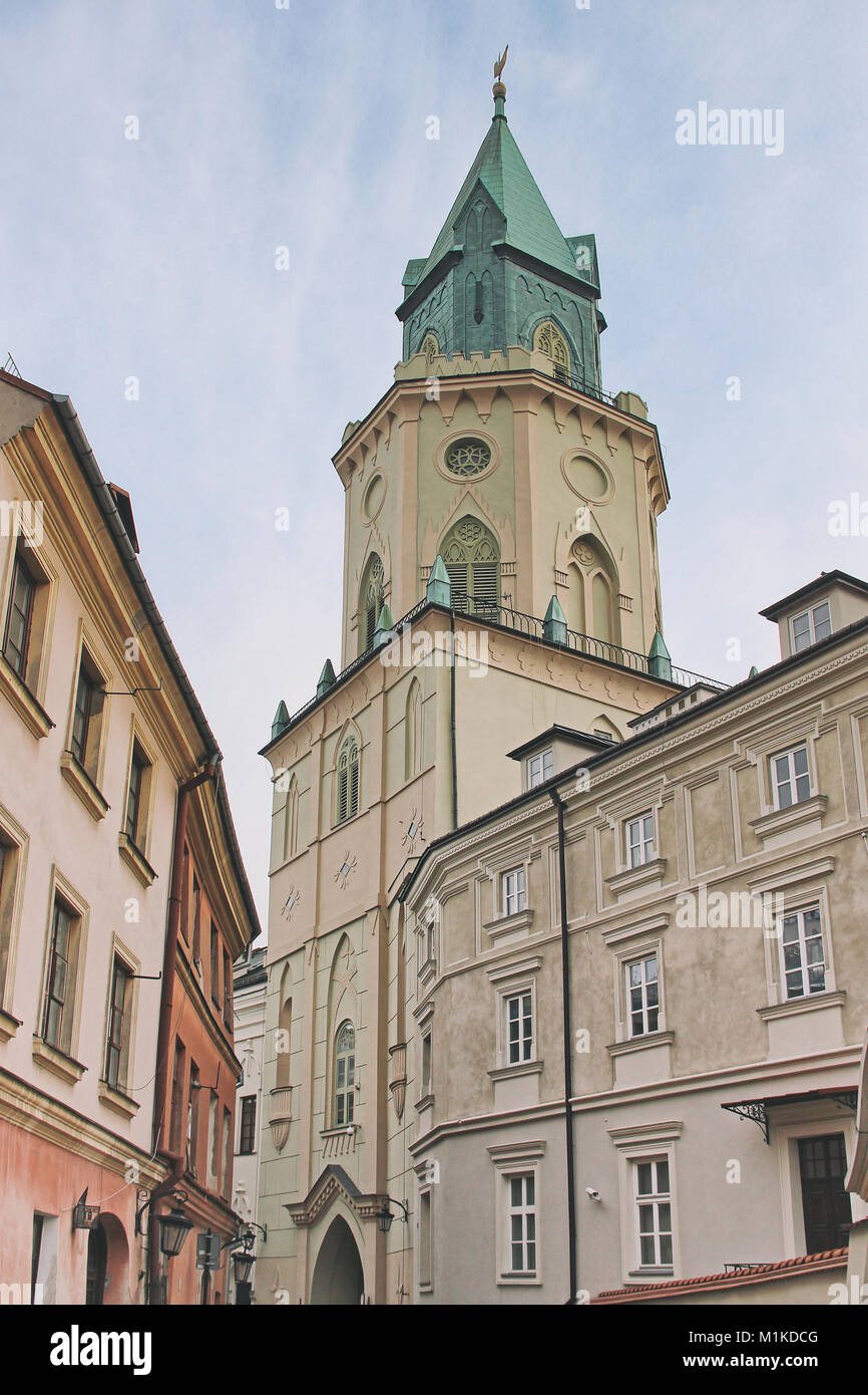 Trinity tower (Wieza Trynitarska) in Lublin old town, Poland Stock Photo