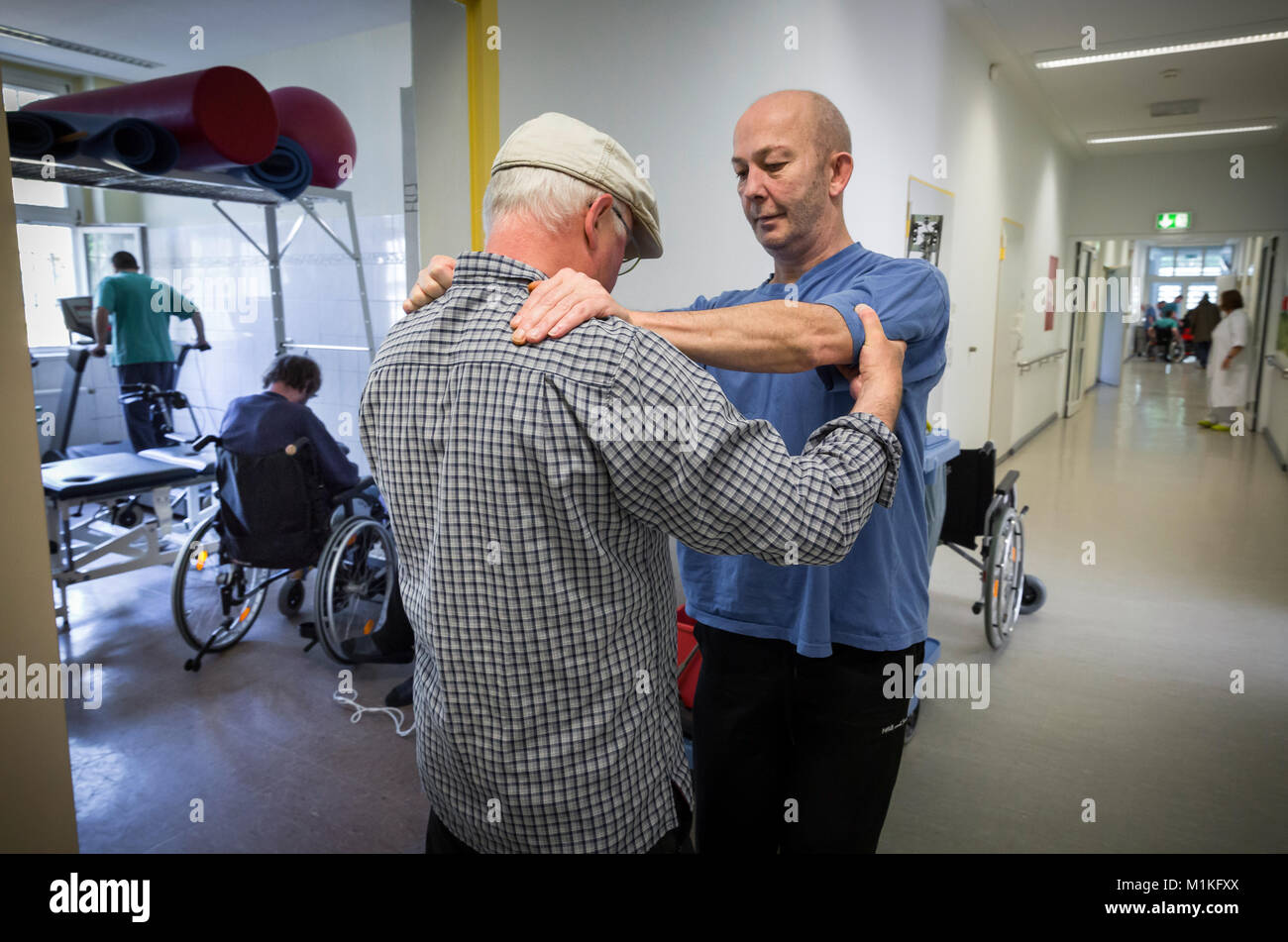 In the care department of the senior prison in Hövelhof the prisoners are looked after behind bars. Stock Photo