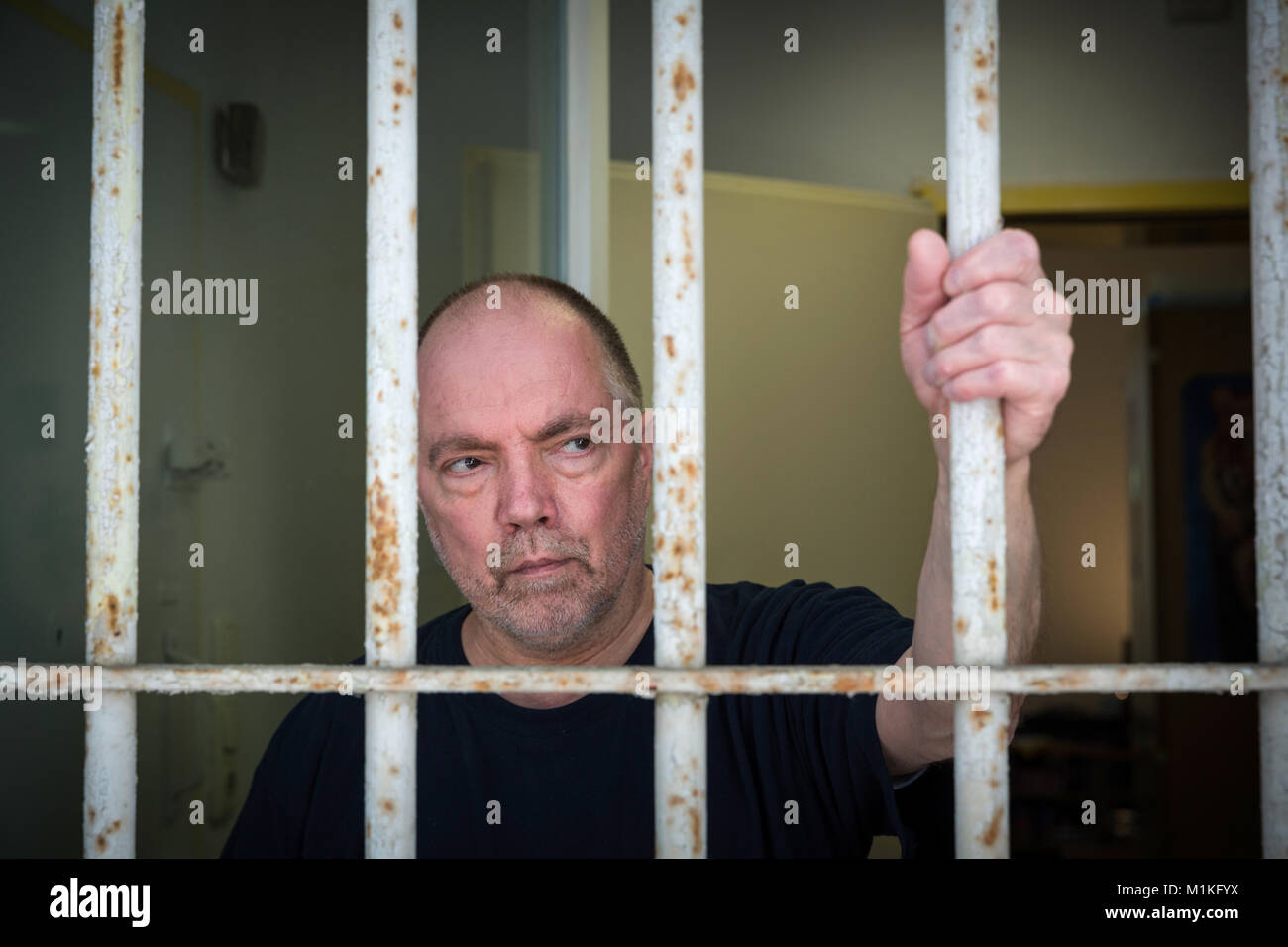 In the care department of the senior prison in Hövelhof the prisoners are looked after behind bars. Stock Photo