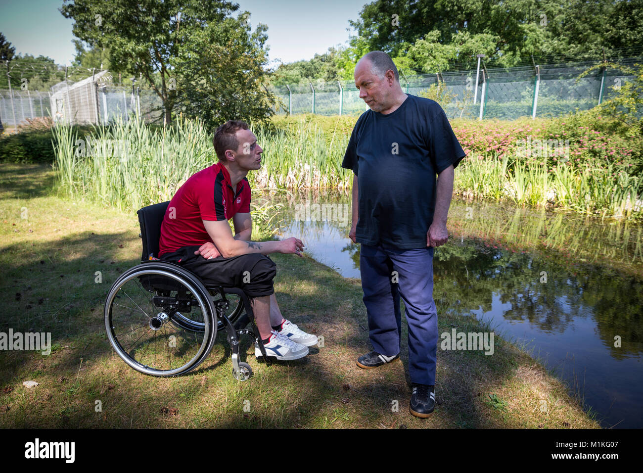 In the care department of the senior prison in Hövelhof the prisoners are looked after behind bars. Stock Photo