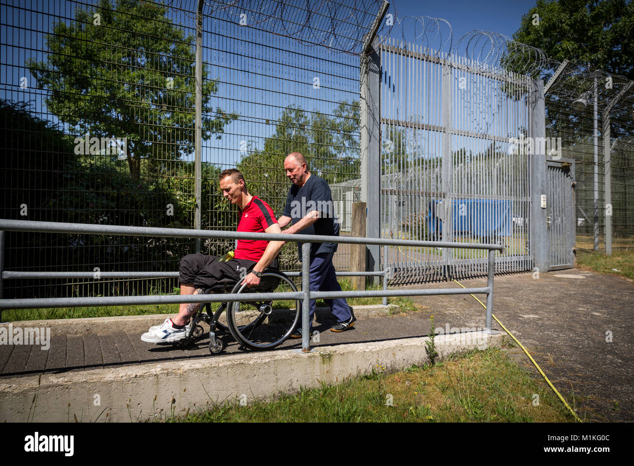 In the care department of the senior prison in Hövelhof the prisoners are looked after behind bars. Stock Photo