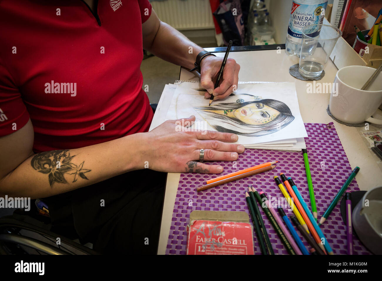 In the care department of the senior prison in Hövelhof the prisoners are looked after behind bars. Stock Photo