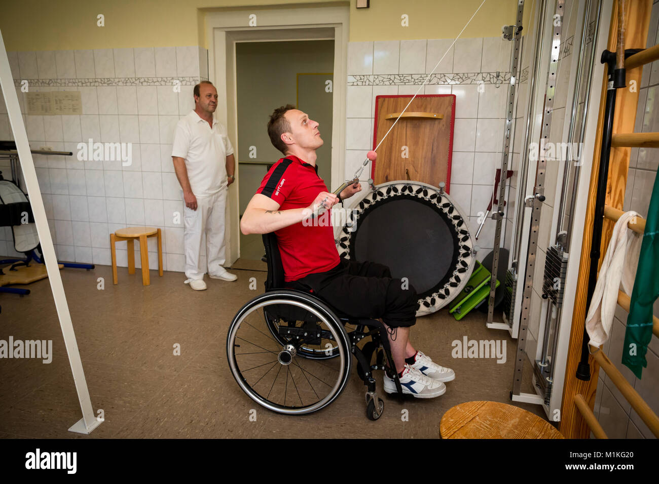 In the care department of the senior prison in Hövelhof the prisoners are looked after behind bars. Stock Photo