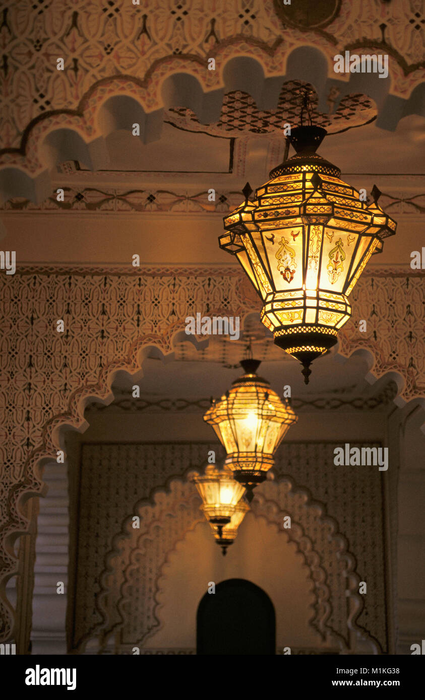 Morocco. Marrakech. Arabic lamps. Stock Photo