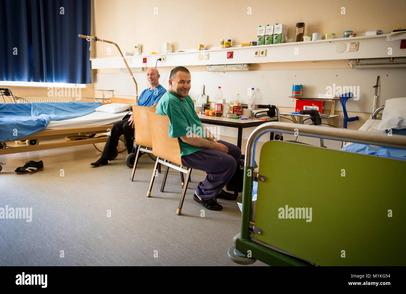 In the care department of the senior prison in Hövelhof the prisoners are looked after behind bars. Stock Photo