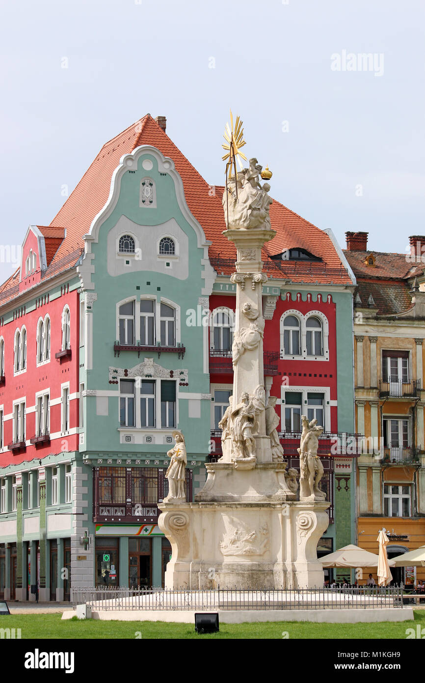 Holy Trinity statue Union square Timisoara Romania Europe Stock Photo