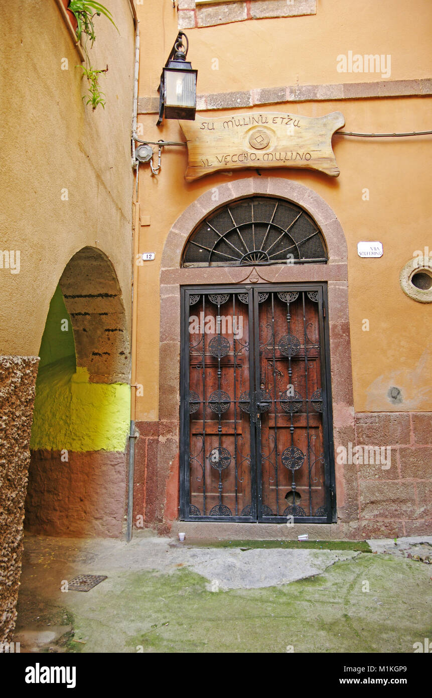 Bosa, Sardinia. The old town center Stock Photo