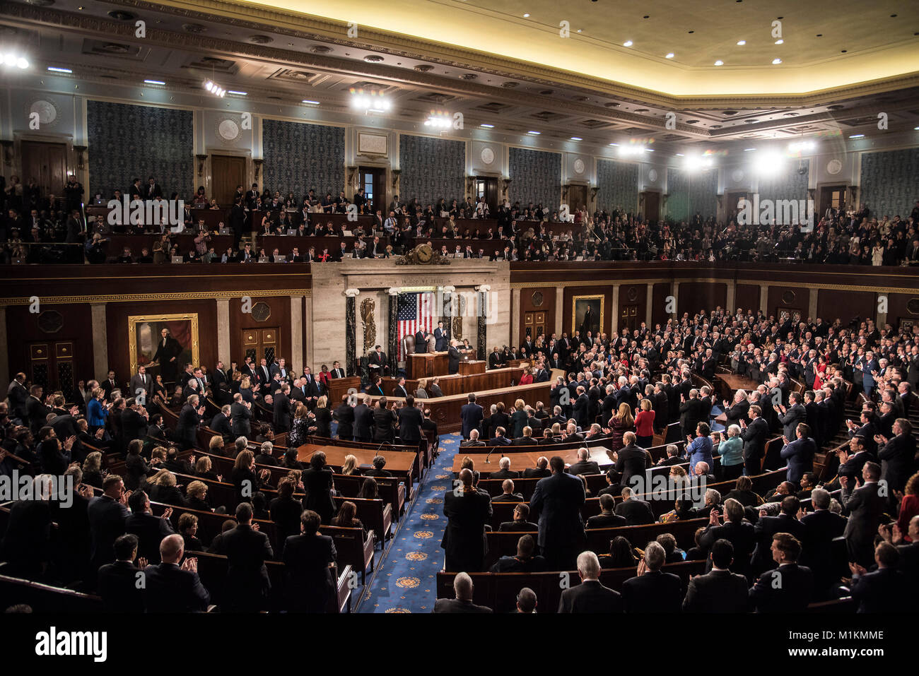 Washington, DC January 30, 2018, USA:President Donald J Trump gives his first State of the Union to both Houses of Congress in Washington DC. Patsy Lynch/MediaPunch Stock Photo