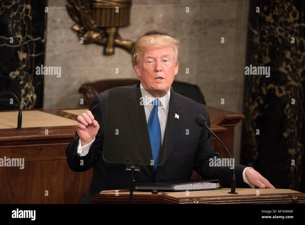 Washington, DC January 30, 2018, USA:President Donald J Trump gives his first State of the Union to both Houses of Congress in Washington DC. Patsy Lynch/MediaPunch Stock Photo