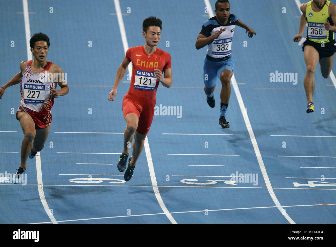 China. 31st Jan, 2018. Chinese track and field sprinter Zhang Peimeng