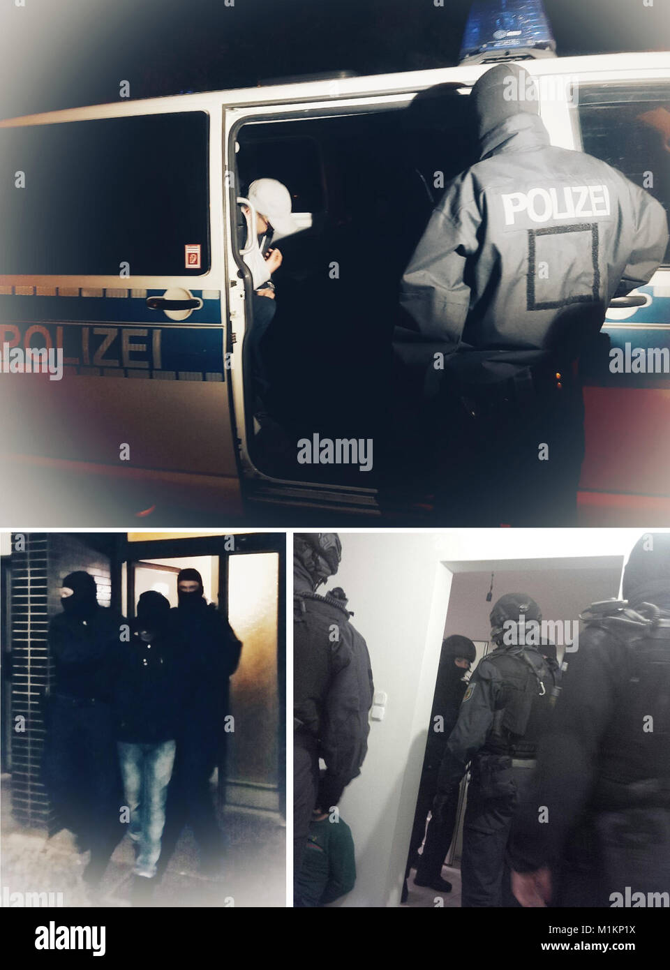 HANDOUT The picture combo depicts raids by the federal police in Bad