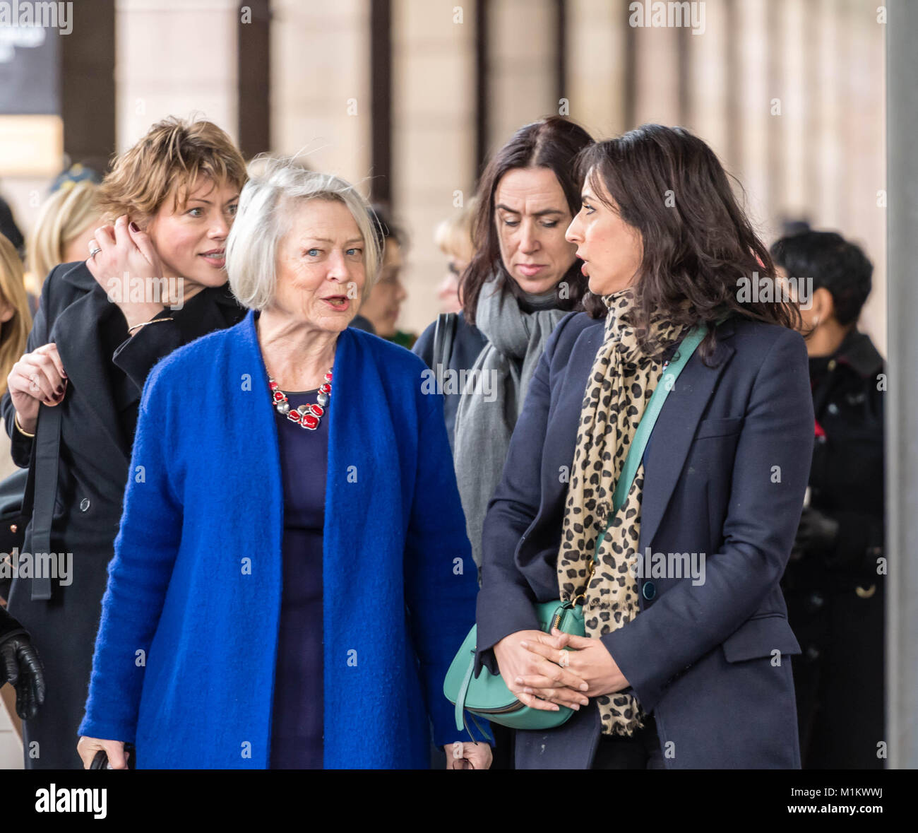 London, UK. 31st January 2018.  Female BBC presenters and staff arrive at the Select committee hearing on S BBC pay.  Pictured Kate Aidie, BBC news presenter  Credit Ian Davidson/Alamy Live News Stock Photo