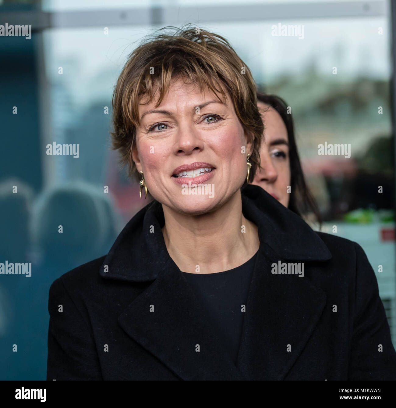 London, UK. 31st January 2018.  Female BBC presenters and staff arrive at the Select committee hearing on S BBC pay.  Pictured Kate Silverton, BBC news presenter  Credit Ian Davidson/Alamy Live News Stock Photo