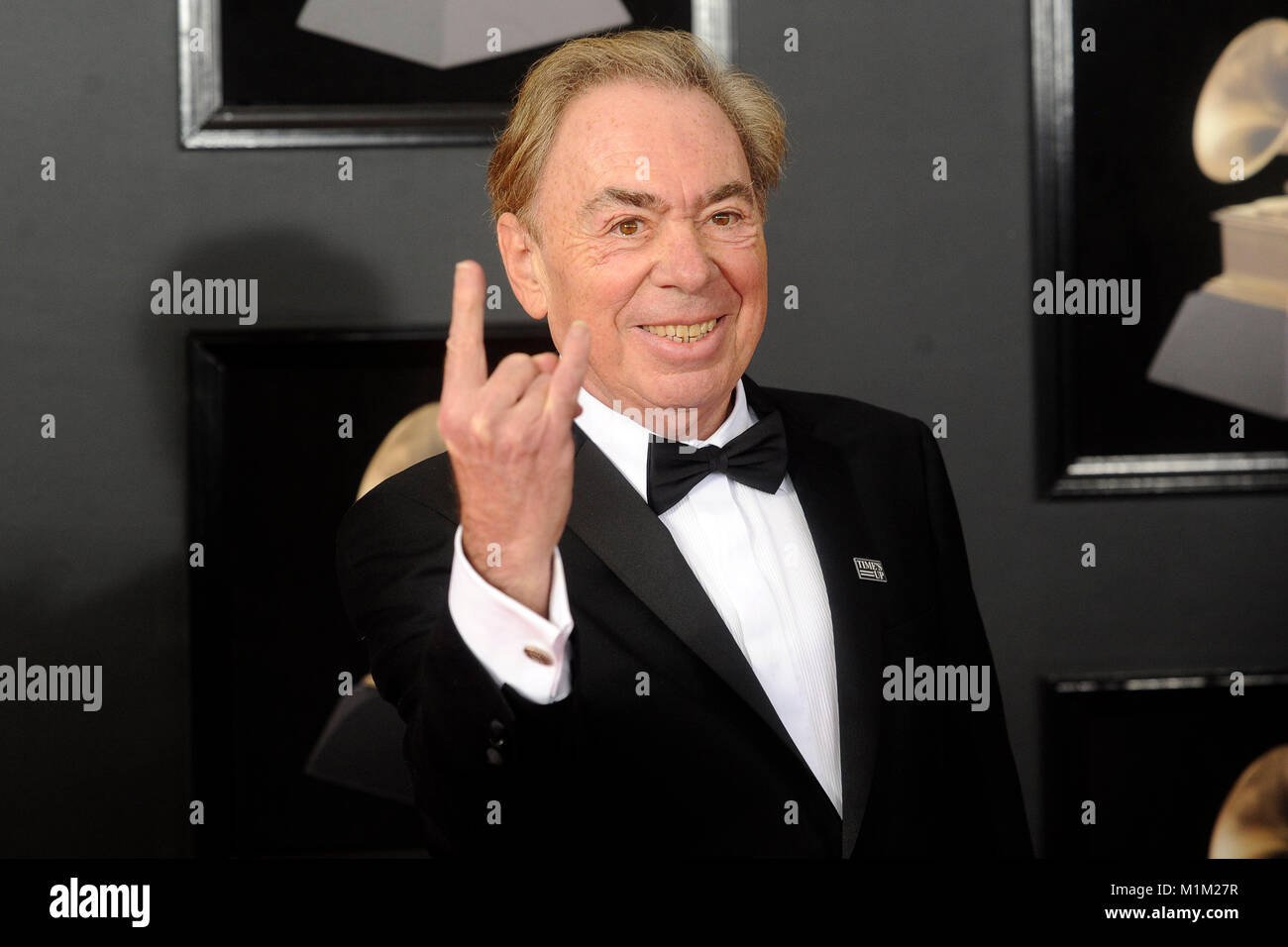 Andrew Lloyd Webber attends the 60th Annual Grammy Awards 2018 at Madison Square Garden on January 28, 2018 in New York City. Stock Photo