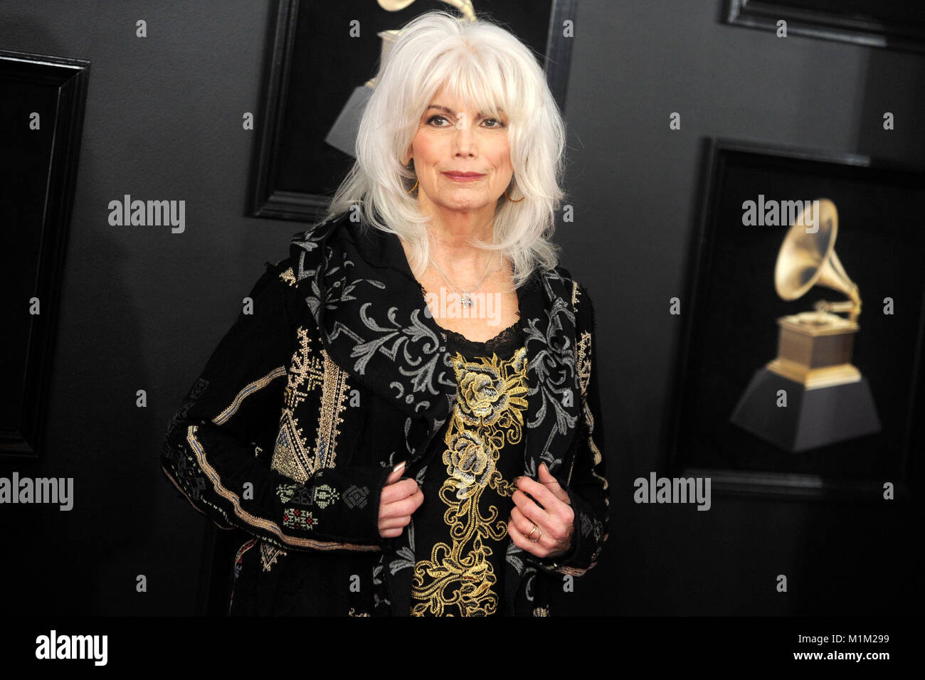 Emmylou Harris attends the 60th Annual Grammy Awards 2018 at Madison Square Garden on January 28, 2018 in New York City. Stock Photo