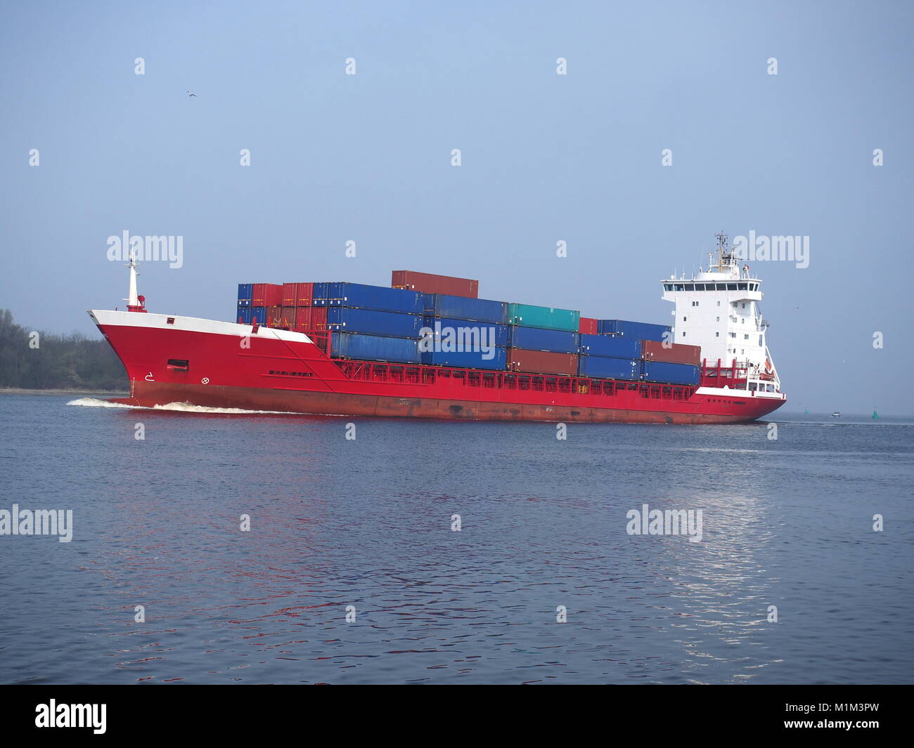 container ship on sky background Stock Photo - Alamy