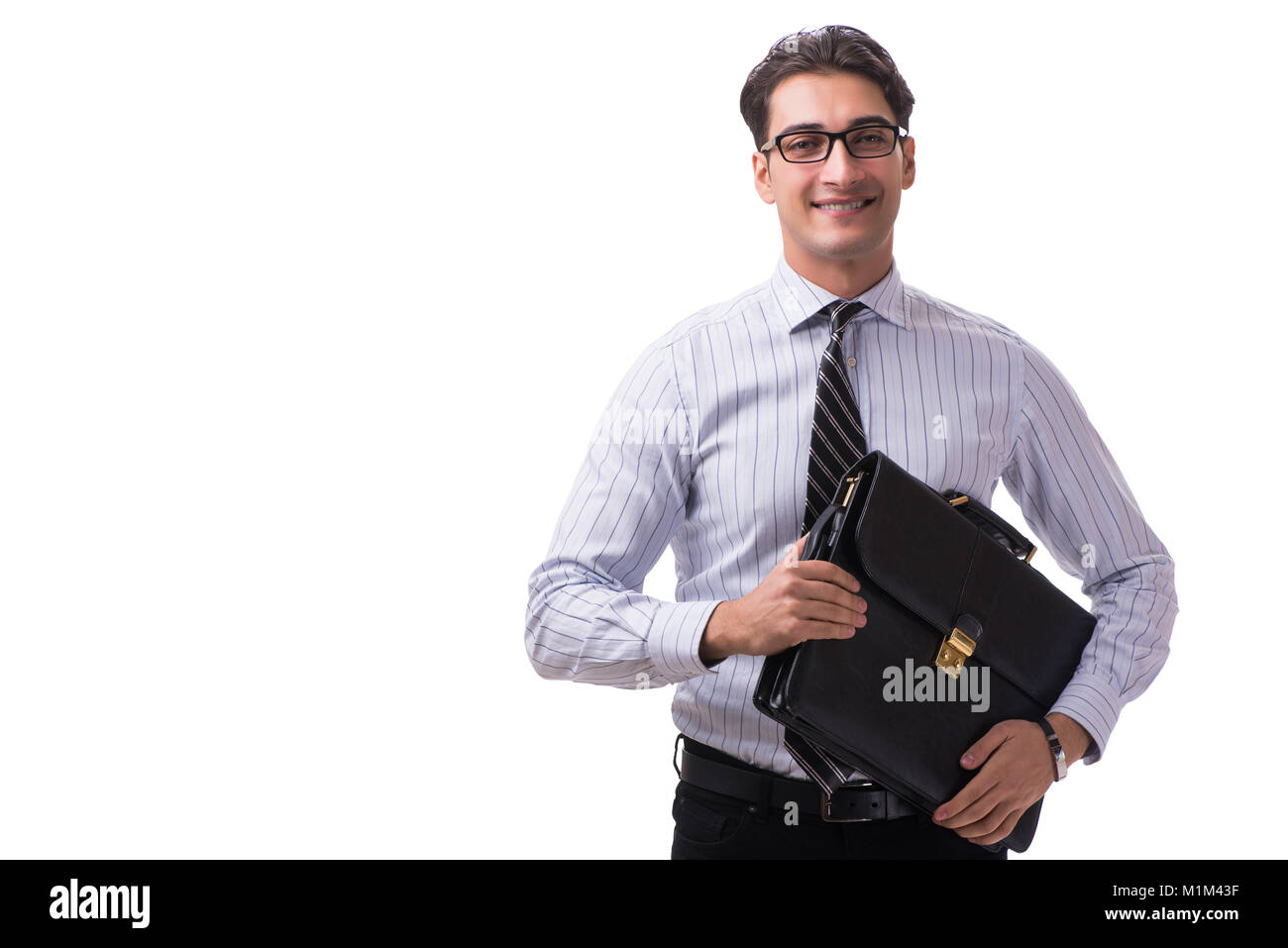 Young handsome businessman isolated on the white background Stock Photo ...