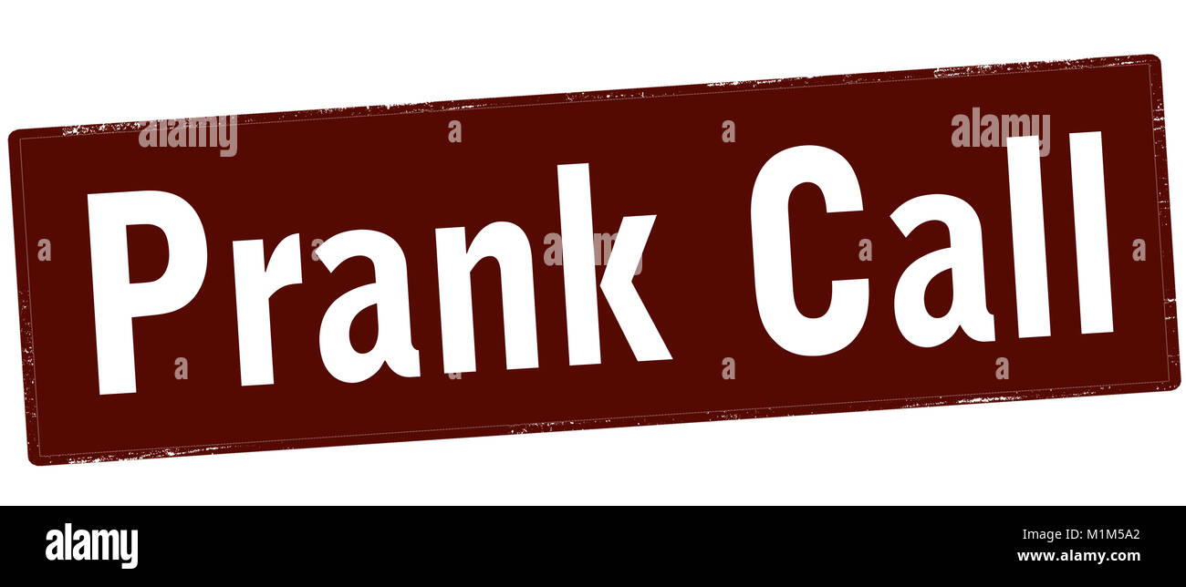 Rubber stamp with text prank call inside, vector illustration Stock